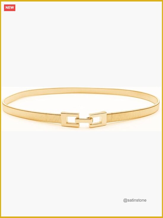 Stretch Elastic Metal Skinny Waist Belt for Dresses main image 4